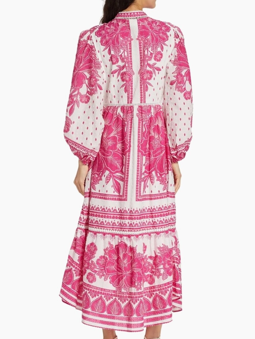 NWT FARM RIO | $265 Tropical Woodcut Midi Shirt Dress - Picture 4 of 7